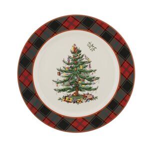 Christmas Tree Tartan Buffet Plate
